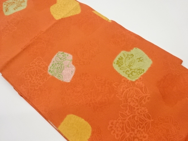 JAPANESE KIMONO / VINTAGE NAGOYA OBI / SHIBORI / FLORAL PLANTS